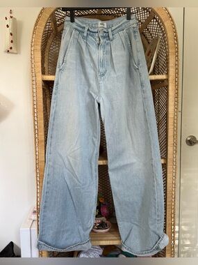 Citizens of humanity Maritzy pleated trouser jeans size 24 fits 25 light baggy